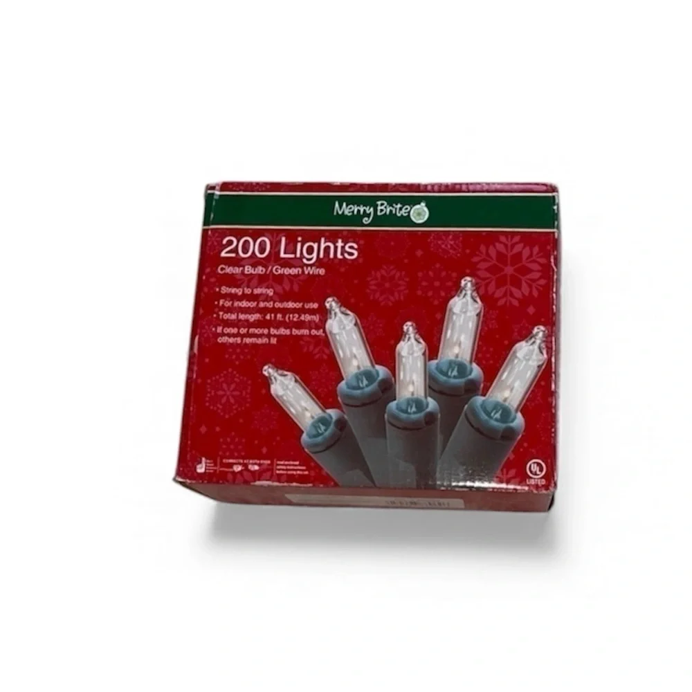Merry brite 200 white lights used once to check if the work snd stored away